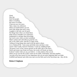 Robert Fulghum Quotes Sticker